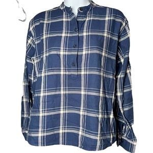 Eddie Bauer✨ womens flannel XS button down long sleeve formal shirt